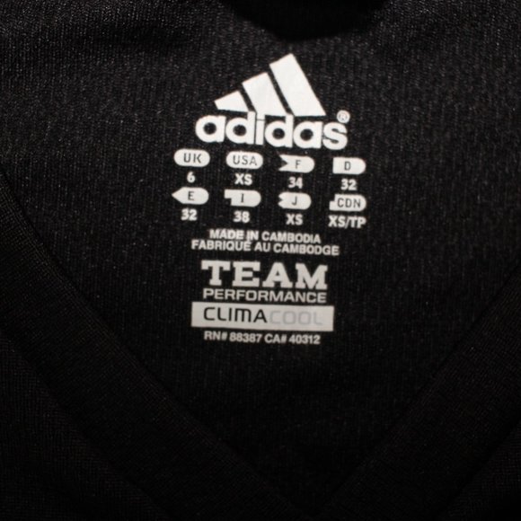 Adidas Team Performance Clima Cool Black White Lines Long Sleeve Size Youth XS - Picture 4 of 4